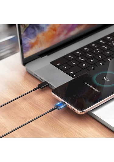 Phixi Cb460b Type-c To Type-c 60w Şarj Ve Data Kablosu Hızlı Şarj Siyah