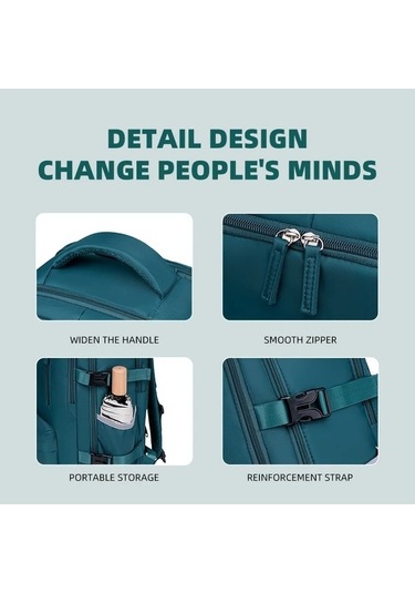 Fastbuy Big Kapasiteli Hightower Peacock Blue Seyahat Sırt Çantası Laptop Ayakkabı Şarj Portu Mavi