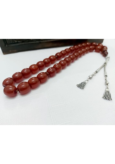 Osmanlı Benzetme Fıçı Kesim Sıkma Kehribar Tesbih Ölçü 13.5x13.5