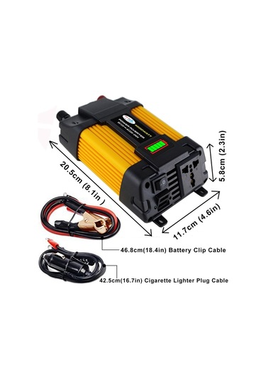 Sones Little Wasp 12v - 220v 4000w Led Ekranlı Ve Çift Usb'li Araç Güç Çeviricisi