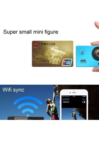 Ulzyvf F60 2.0 Ekran 170 Açılı Wifi Kamera, 64gb Destekli Su Geçirmez Sarı Sarı