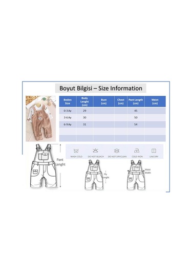 Fiğürlü Kışlık Kadife Erkek Bebek Salopet Tulum Set Kahverengi