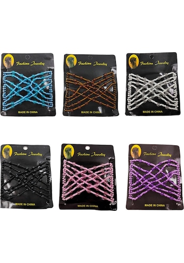 3 Adet Kadın Elastik Sihirli Dıy Vintage Kafa Bandı Moda Saç Makinesi Topuz Saç Tarakları Metal Tokalar Saç Aksesuarları Siyah Çok Renkli