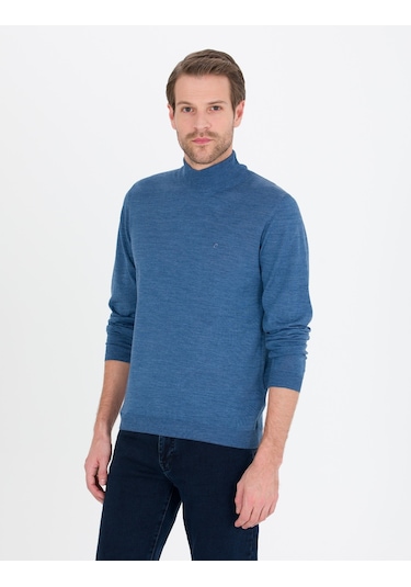 Pierre Cardin Erkek Mavi Triko Kazak 50257313-vr036 Mavi