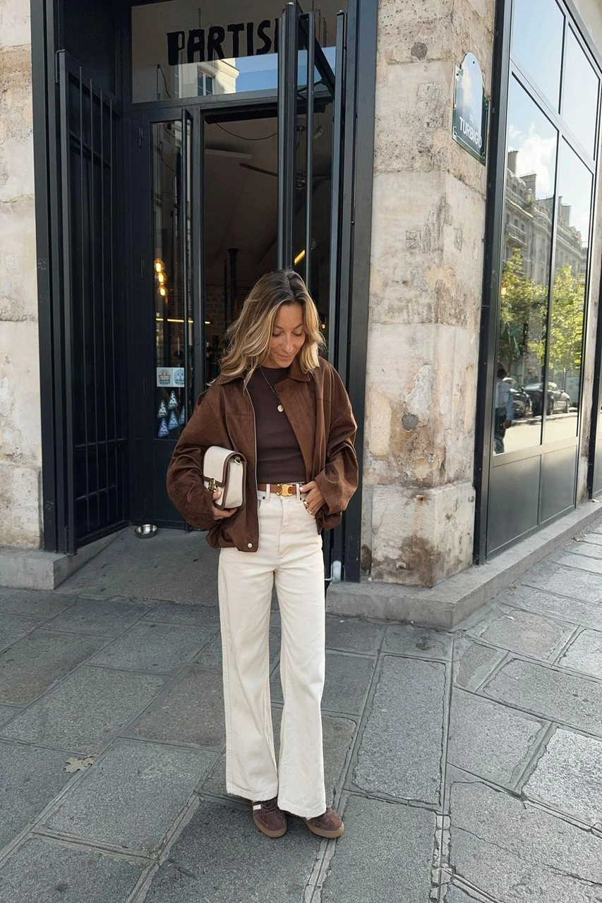 Prifaldi Süet Görünümlü Bomber Ceket Kahverengı