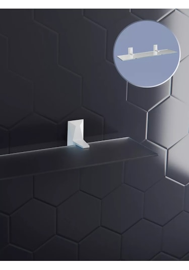 Kleber Duş İçin Duvar Tipi Cam Raf Ice 208972147 Beyaz