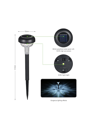 Tomshine 6 Adet Led'ler Dış Mekan Güneş Enerjili Lamba Beyaz