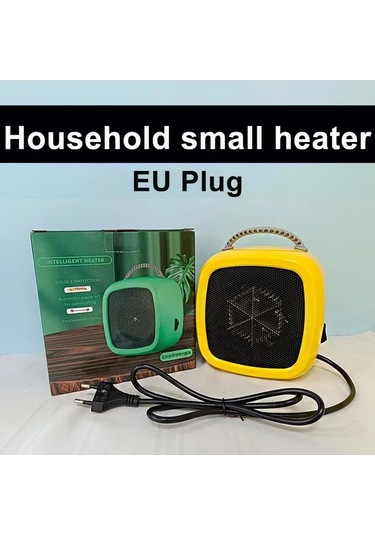 Trendooze Mini Masaüstü Fan Isıtıcı Düğme Anahtarı Saplı Ev Isıtıcı 10cm Beyaz