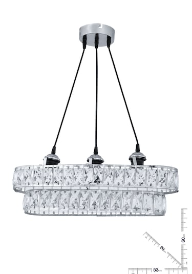 Sultan 50'lik Krom Lüx Taşlı Mutfak Salon Antre Yatak Ve Çocuk Odası Avize Krom