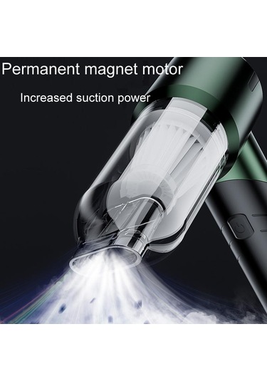 Suıtu St-6670 El Küçük Fırçasız Emiş Gücü Katlanabilir Akülü Araç Süpürgesi Koyu Yeşil