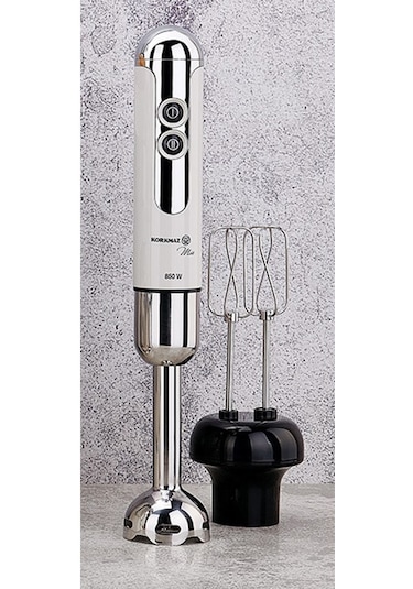 Korkmaz A447-14 Mia Mega Blender Set Vanilya/Krom