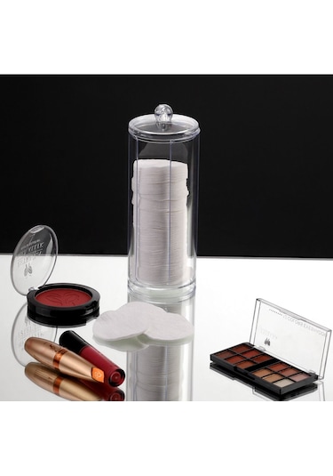 Lüx Kapaklı Disk Pamukluk Organizeri Makyaj Pamuk Kutusu