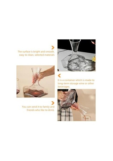 1 Adet Moda Ev Eğimli Ağız Dekanter Şarap Konteyner Mutfak Bar