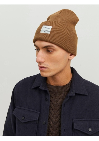Jack & Jone Jaclong Knit Beanie Noos Erkek Bere-27107 - Kahverengi