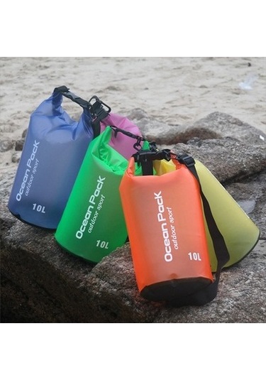 Zcjb Dış Mekan Su Geçirmez Tek Omuzlu Kuru Çanta Kuru Çuval Pvc Varil Çanta, Kapasite: 5l Turuncu Turuncu