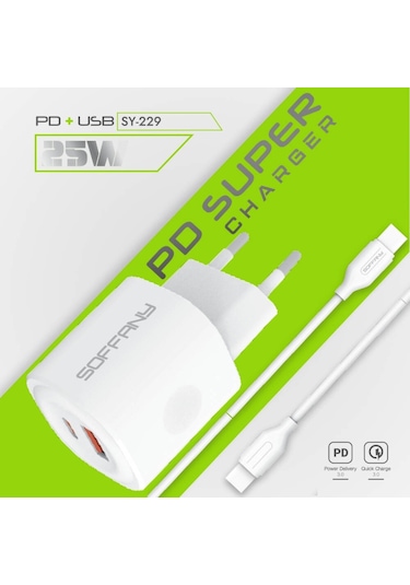 Sy-229 Sy-229 Sy-229 25w Pd + Qc 3.0 Hızlı Şarj Seti