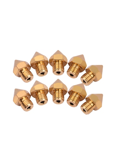 Geekyou Cr10s Pro 3d Yazıcı İçin Bakır Nozzle - 0.4mm Çıkış Çapı, 1.75mm Filament Uyumlu, 10 Adet Altın Renkli