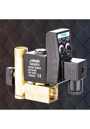 Geeroyoo Otomatik Zaman Ayarlı Pirinç Kondens Tahliye Valfi - 1/2 İnç Hava Kompresörü Filtresi İçin Çift Yönlü Solenoid Valf Çok Renkli