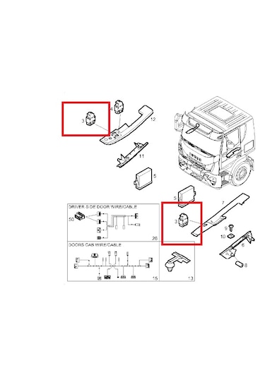 Iveco Eurocargo Sağ Cam Açma Düğmesi