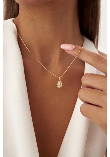 İstiridye İnci ve Tondo Zincir Kolye