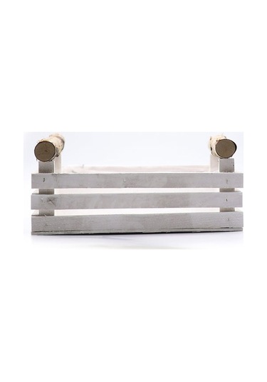 Dikdörtgen İkili Ahşap Beyaz Kasa