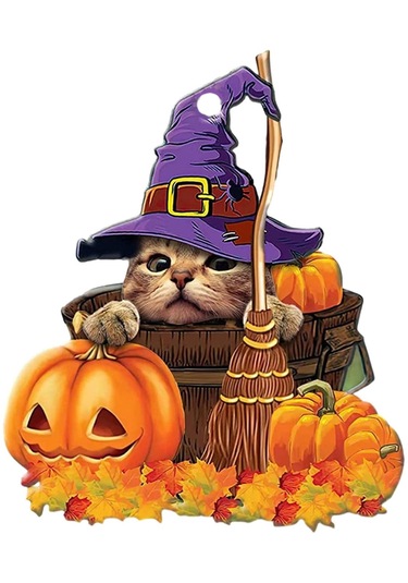 Homyl Cadılar Bayramı Balkabağı Dekor Araba Ev Kolye Stil-e