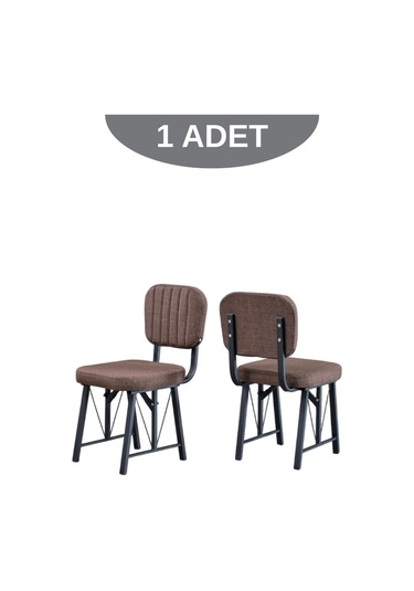 Elfin Mutfak Sandalyesi Yemek Odası Bahçe Balkon Otel Restoran Kafe Sandalyesi - 1 Adet - Kahverengi Kahverengi