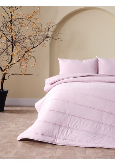 Cloudy Çift Kişilik Yorgan Seti - Pudra