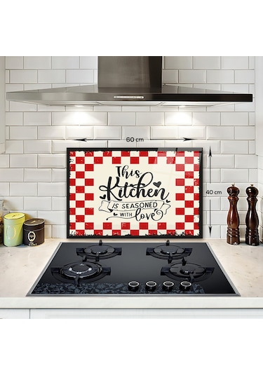 Decorita Cam Ocak Arkası Koruyucu | Kitchen Love | 40cm x 60cm