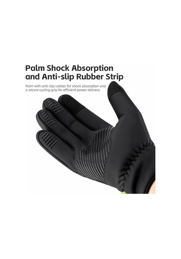 Rockbros S351 1 Çift Sıcak Bisiklet Eldiveni Tokaları İle Ekran Dokunmatik Yansıtıcı Tam Parmak
