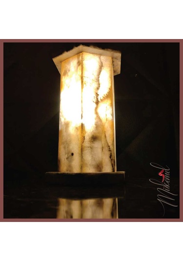Altıgen Mermer Alabaster Masa Lambası Ev İçin Sıcak Ortam