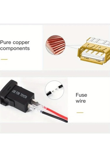 Fochsia 40x22 Yeşil 36w Hızlı Şarj Usb Type-c Toyota Araçlar İçin Led Ekran Qc3.0 Telefon Ve Masaüstü Şarj Cihazı