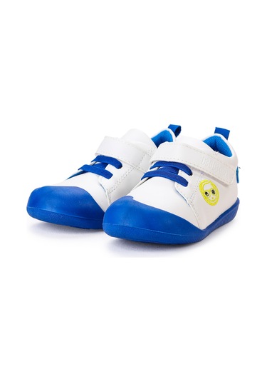Kiko Kids Smile Cırtlı Erkek Bebek İlk Adım Panduf Ayakkabı Saks Mavi