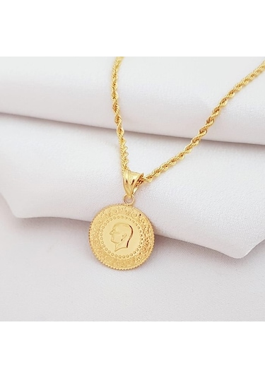 Ideal Sarraf 22 Ayar Cumhuriyet Altın 14 Ayar Halat Zincir Kolye