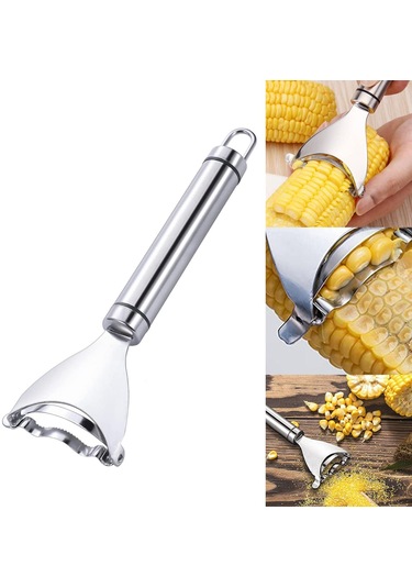 Homyl Mutfak Mısır Koçanı Striptizci Kesici Soyucu Harman Gümüş