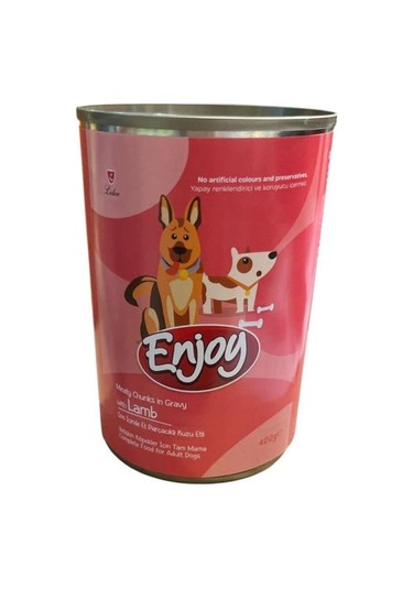 Enjoy Kuzu Etli Köpek Konservesi Sos İçinde Et Parçacıklı 400 Gr
