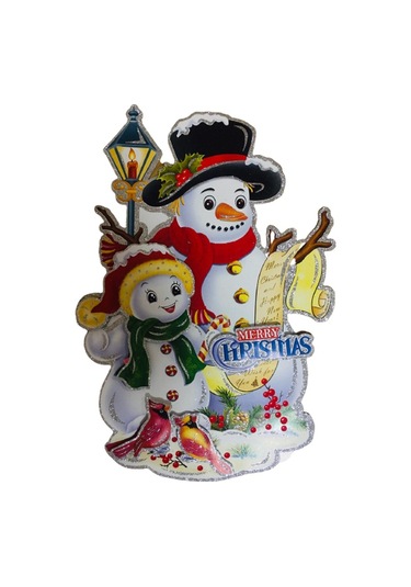 Yılbaşı Simli Poster Kardan Adam Modeli 50cm X 34cm