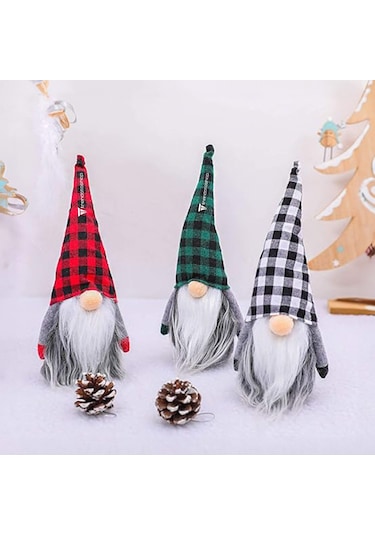 3 Lü Gnome Dekorasyon Seti, Sevimli Peluş Gnome Noel Hediyesi