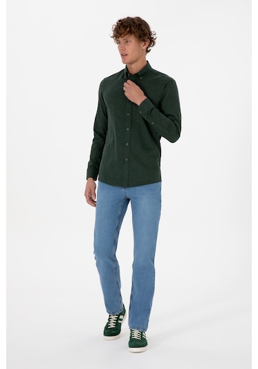 U.s. Polo Assn. Erkek Koyu Yeşil Gömlek Basic 50316721-vr079 Koyu Yesıl