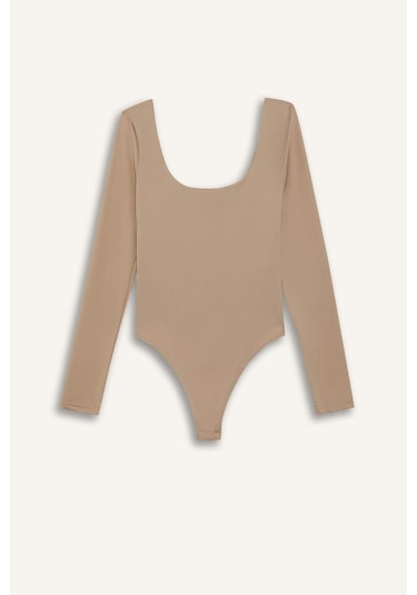 Defacto Coool U Yaka Uzun Kollu Çıtçıtlı Body F8042ax25aubg208 Bej