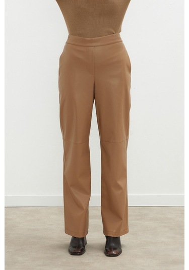Manuka Deri Palazzo Paça Pantolon Camel