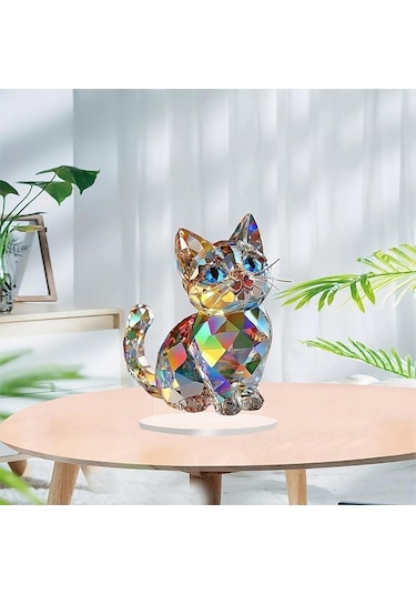 Pazly Suntek Sevimli Sanatları Modern Minyatür Kedi Heykeli El 16cmx20cm Aa 16cmx20cm