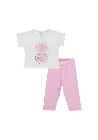 Civil Baby Ananas Baskılı 6-18 Ay Takım - Ekru