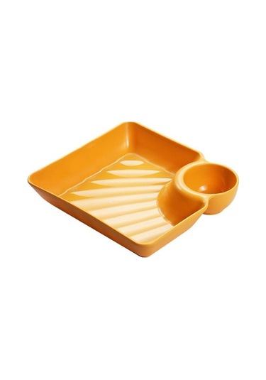 Sarı Hamur Plakası Kaymaz İstiflenebilir Plastik Daldırma Tabağı Suşi Tabağı