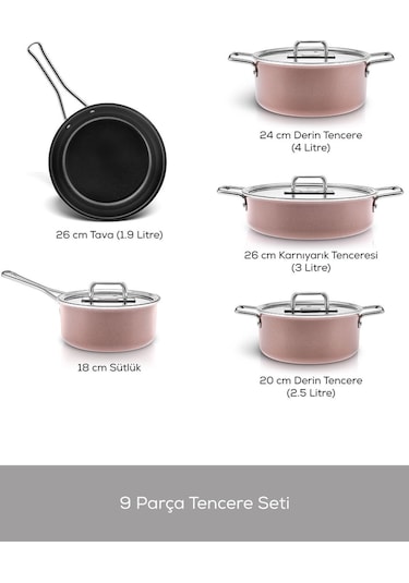 Karaca  Swiss Crystal Mastermaid 9 Parça Tencere Set Bronzy