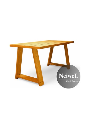 Neiwel Garden Zena Doğal Ahşap Bahçe Yemek Masası-80-100 Açık Ceviz