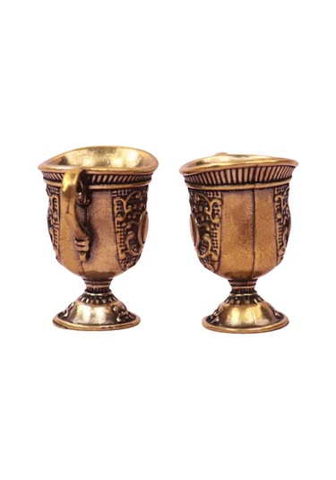 Gateesat Pirinç Retro Guochao Su Kadehi Dekoratif Ev Figürü Noel Cadılar Bayramı Koleksiyon