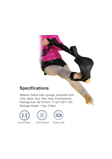 Geeroyoo Ayak Ve Vücut Germe İçin Ayarlanabilir Yoga Germe Kayışı - Pembe, Erkek Kadın Her Yaşta Kullanım Pembe