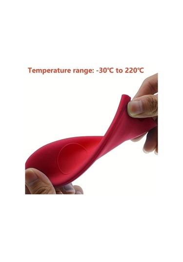 Sunshine011 Döküm Tava Ve Metal Tencere Kırmızı Isıya Dayanıklı Silikon Tutacak Kırmızı