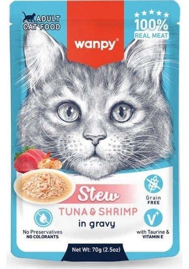 Wanpy Ton Balıklı Ve Karides 70 Gr Pouch Yetişkin Yaş Kedi Maması